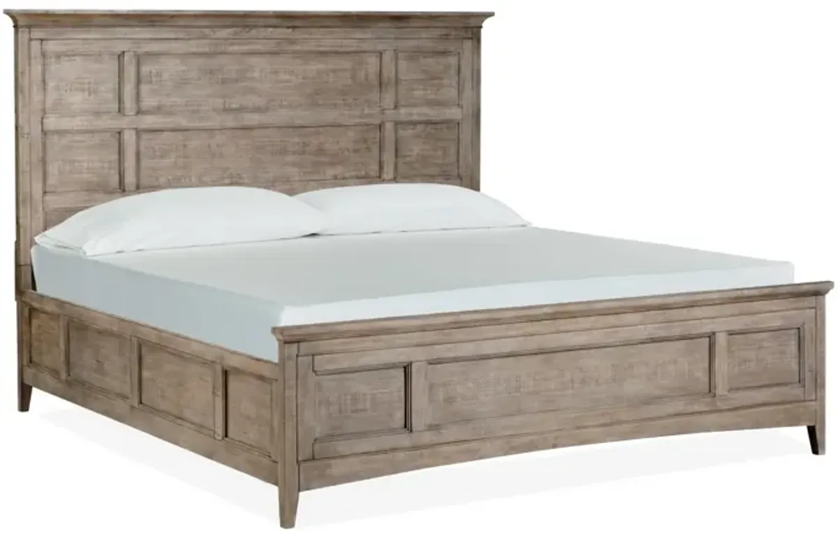 Bay Creek Panel Bed, Dresser, Mirror & Nightstand in Light Gray, Queen