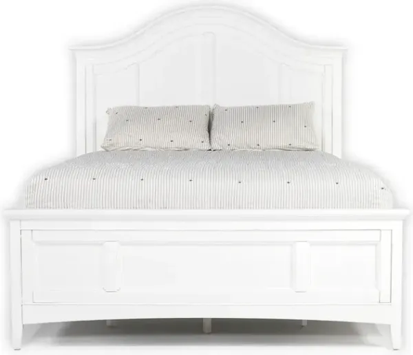 Bay Creek Arch Panel Bed w/ Storage in White, Queen