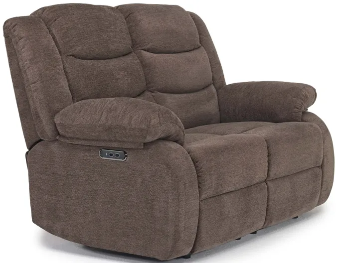 Kelsey Power Loveseat in Brown