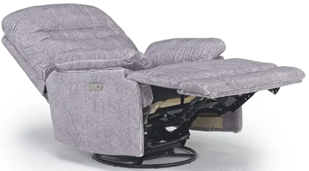 Roscoe Power Gliding Recliner in Forester Light Gray