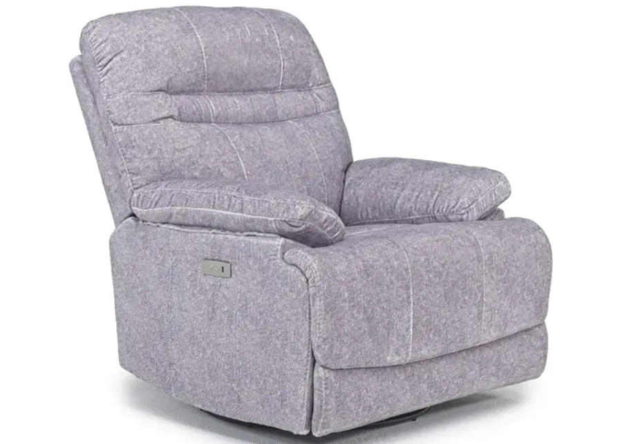 Roscoe Power Gliding Recliner in Forester Light Gray