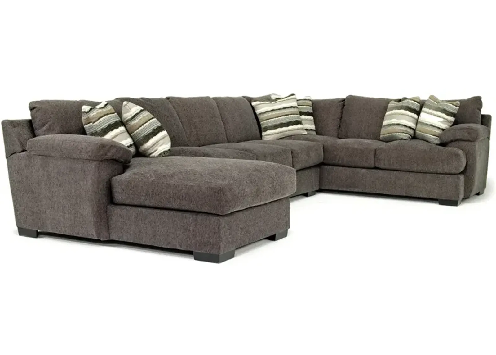 Bermuda Tux Sofa Chaise Sectional in Victory Sterling, Left Facing