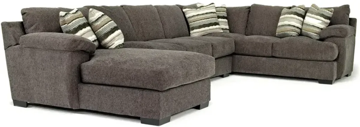 Bermuda Tux Sofa Chaise Sectional in Victory Sterling, Left Facing