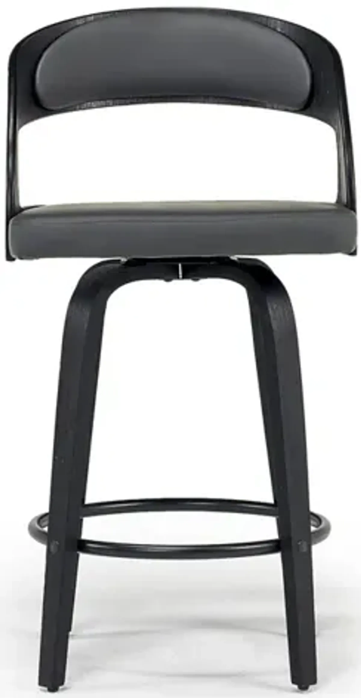 Shelly Counter Height Swivel Stool in Black & Gray