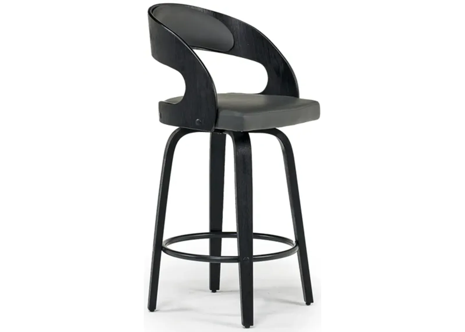 Shelly Counter Height Swivel Stool in Black & Gray