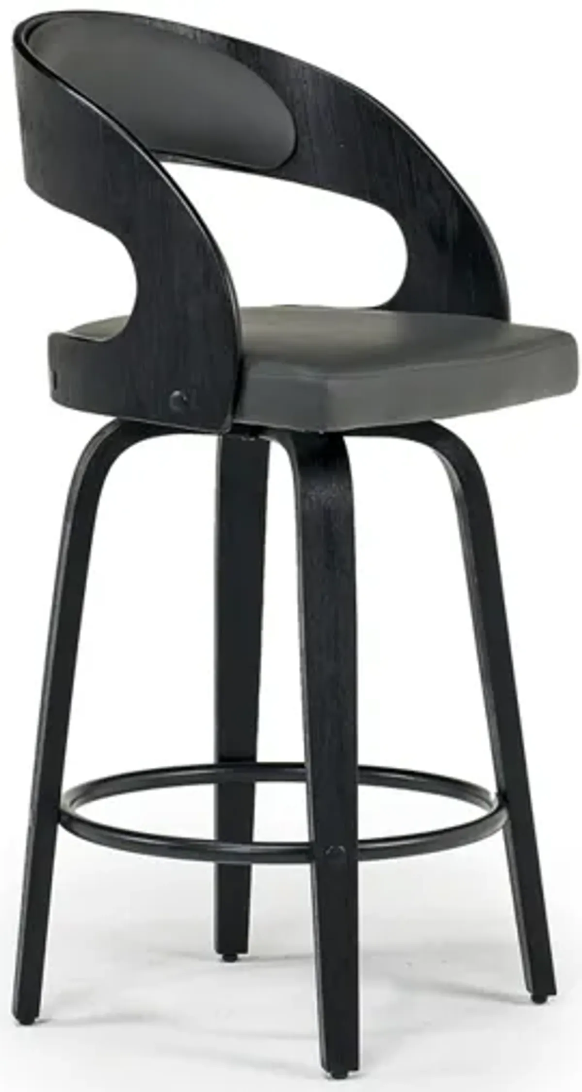 Shelly Counter Height Swivel Stool in Black & Gray