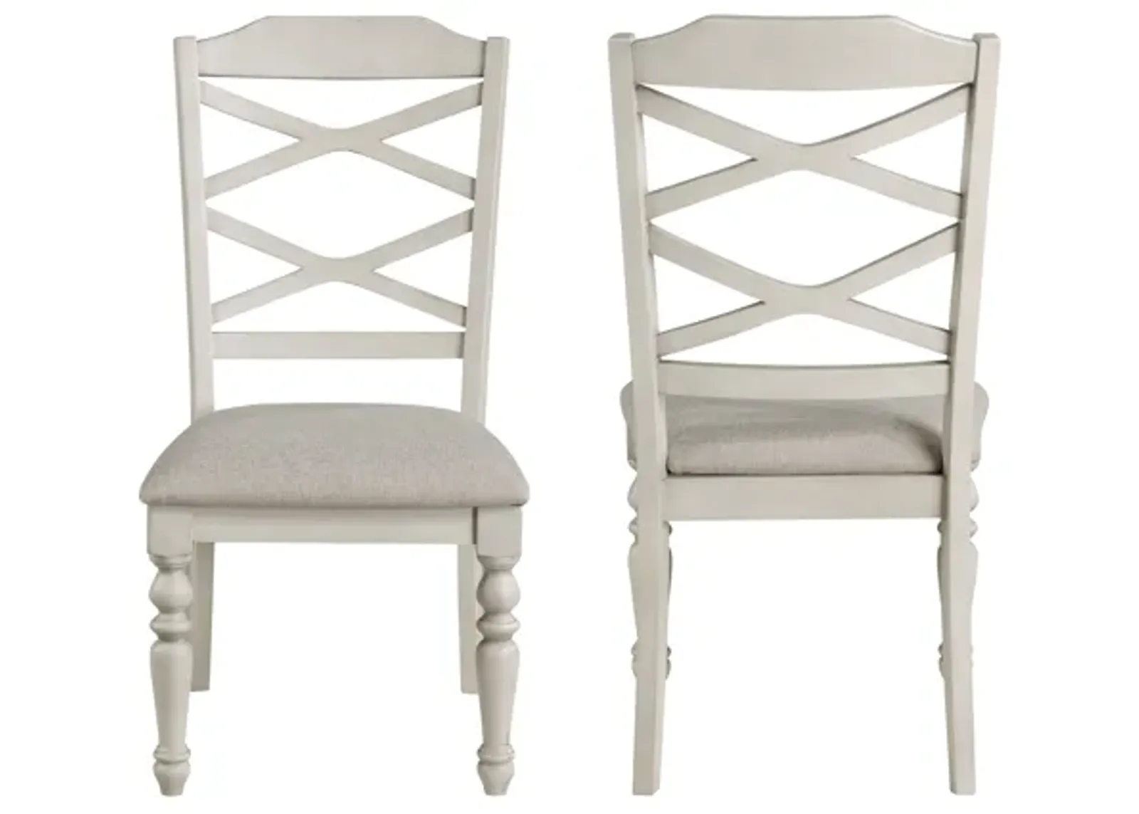 Jennifer Side Chair in White, Set of 2