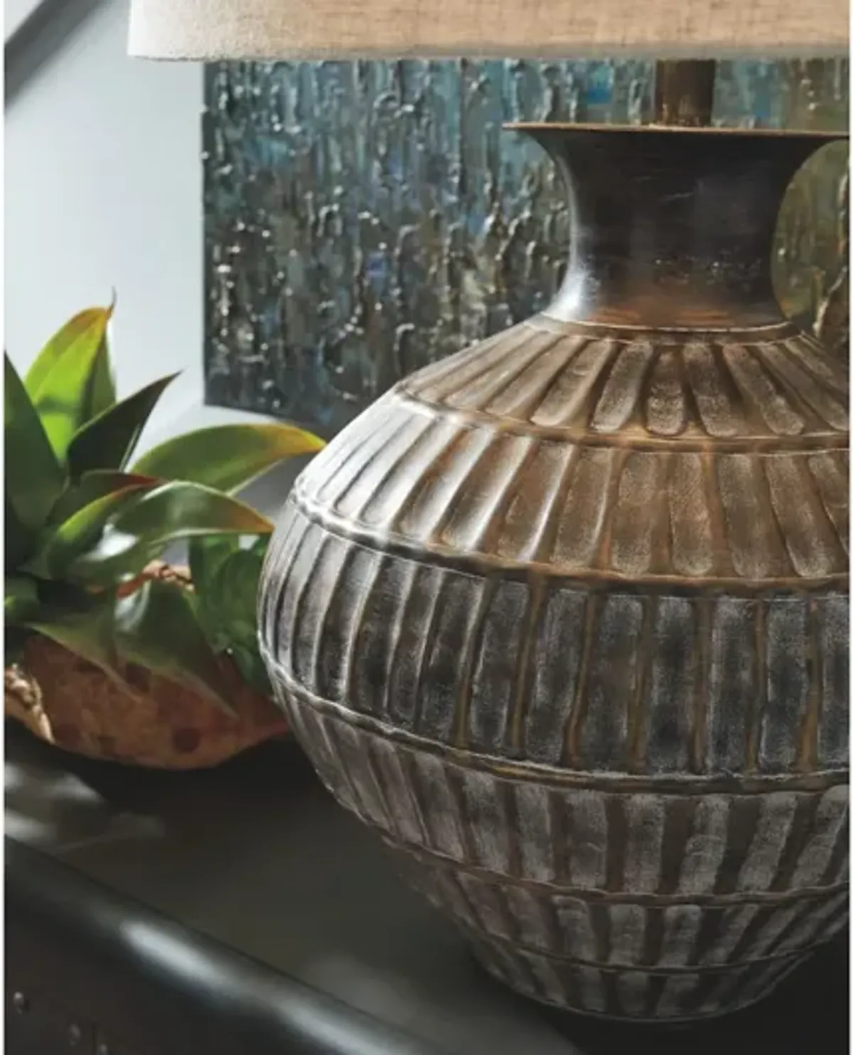 Magan Table Lamp in Antique Bronze Finish