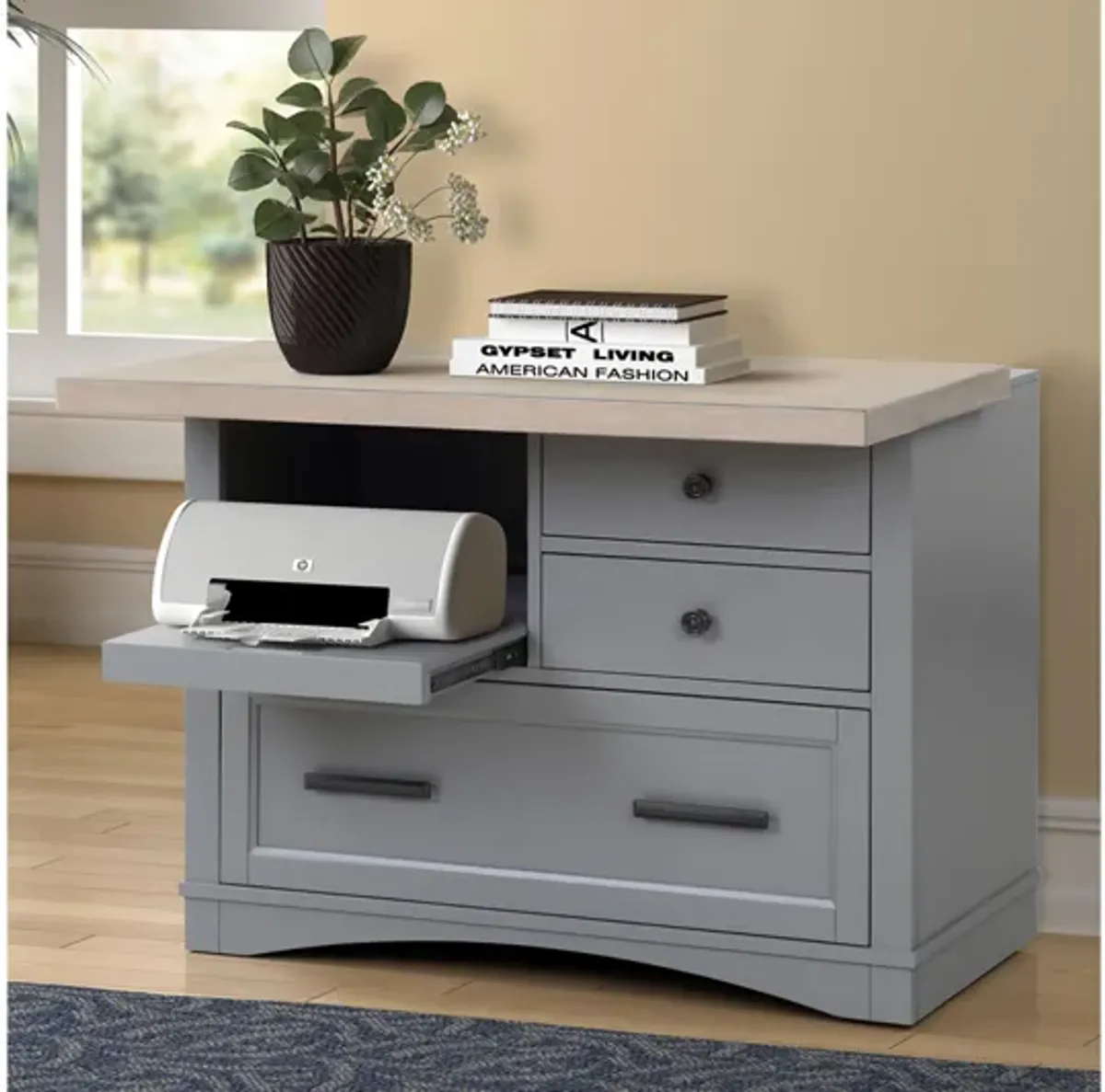 Americana Power File Cabinet in Gray