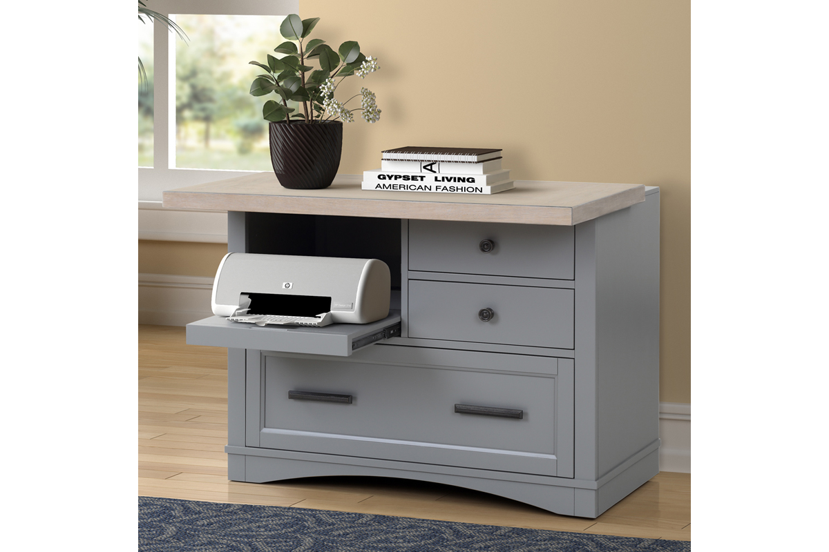 Americana Power File Cabinet in Gray