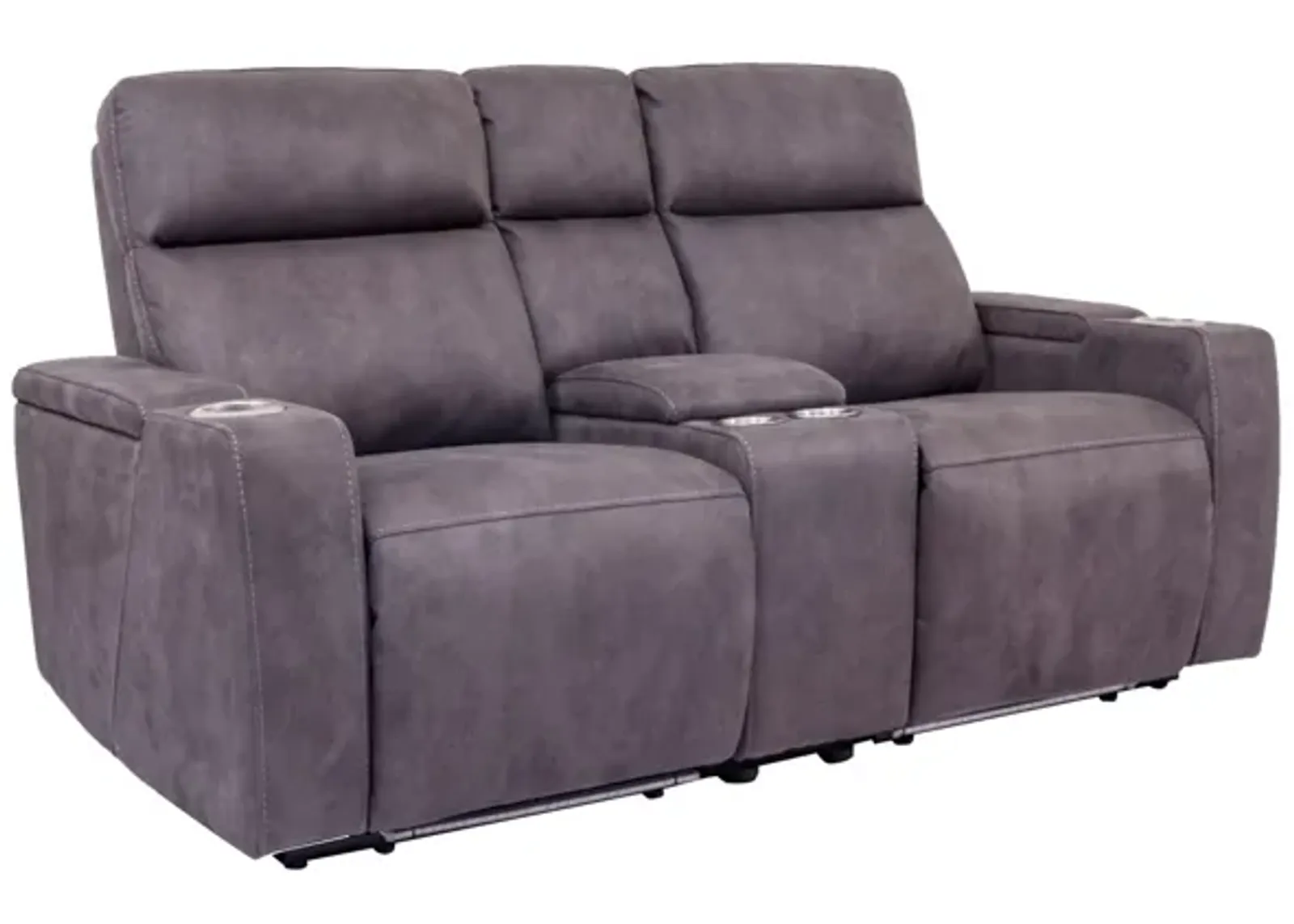 Rhys 2 Power Console Loveseat in Gray