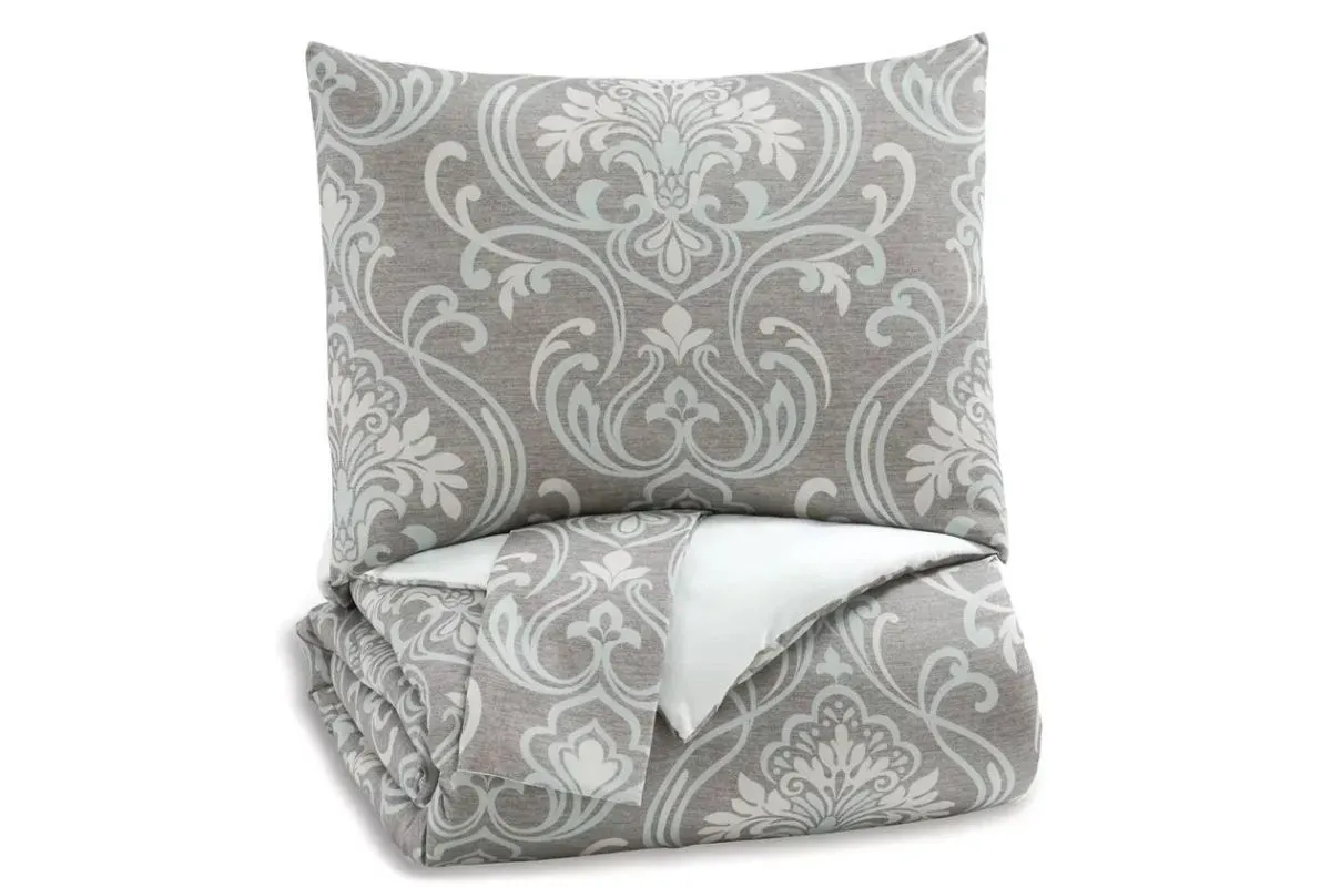 Noel Comforter Set in Gray & Tan, Eastern King