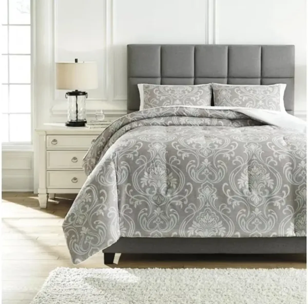 Noel Comforter Set in Gray & Tan, Eastern King