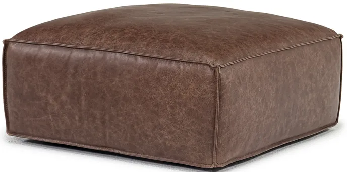 Jakob Accent Ottoman in Brown Leather