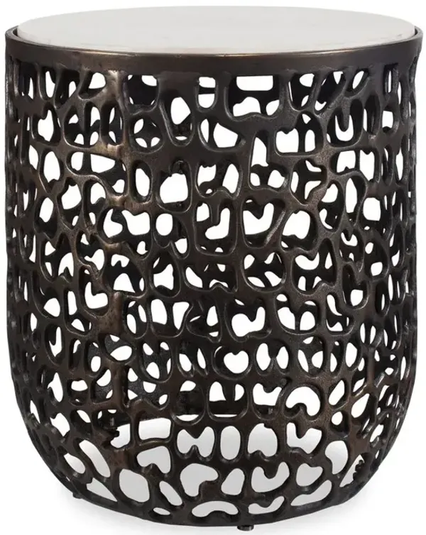 Sabena Outdoor Round End Table in Black