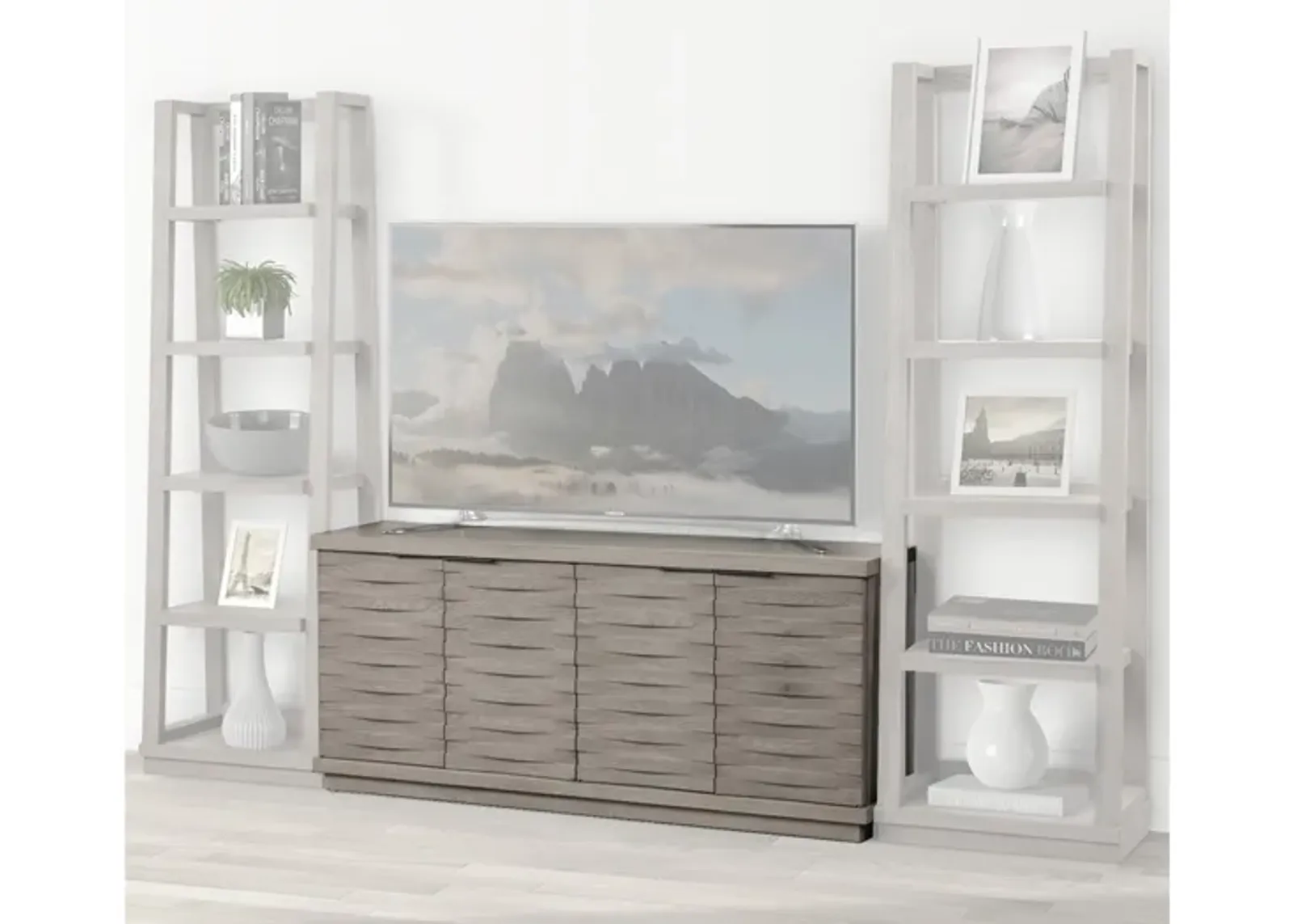 Pure Modern Angled Media Console in Moonstone, 63 Inch