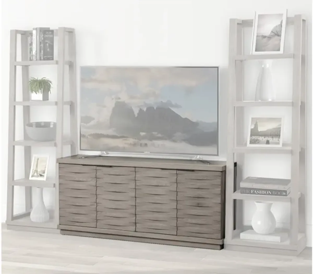 Pure Modern Angled Media Console in Moonstone, 63 Inch