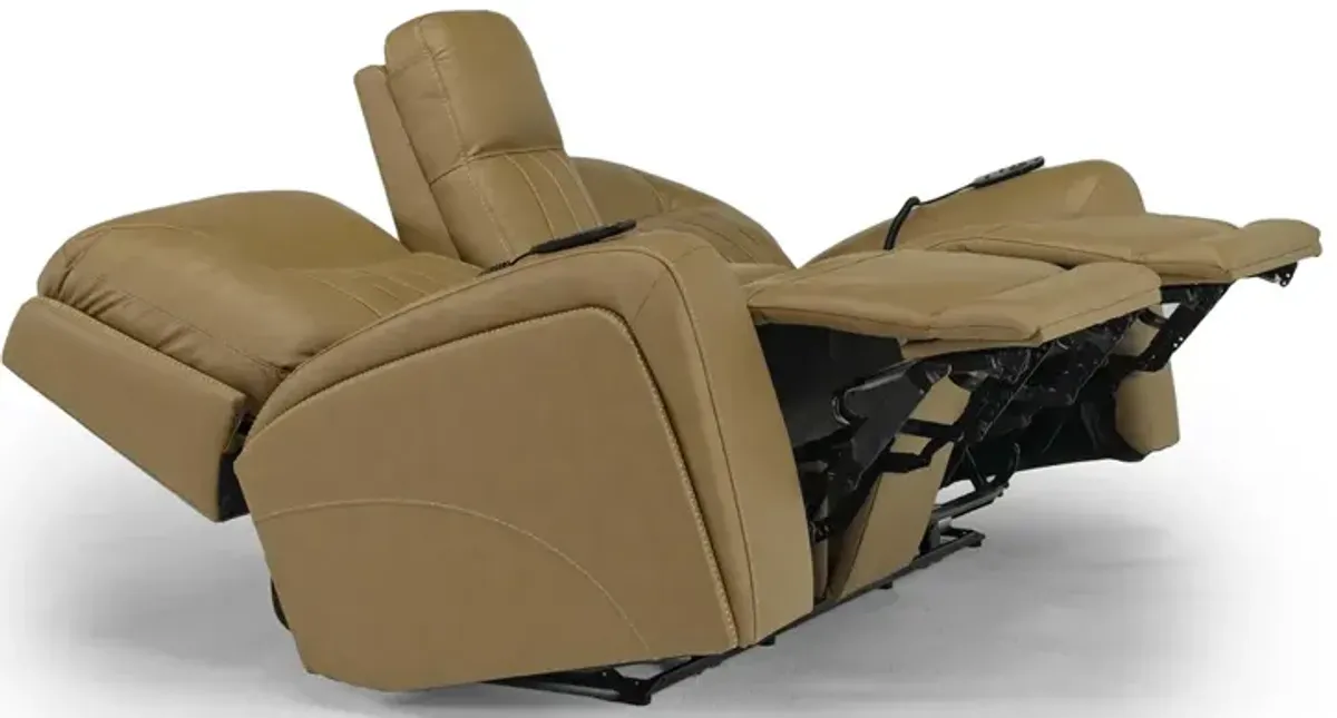 Banks 3 Power Console Loveseat in Aline Butternut Leather