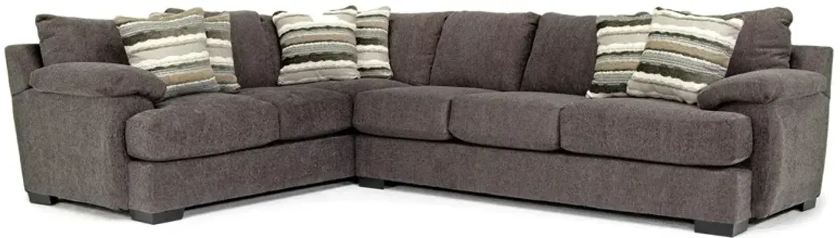 Bermuda Tux Sofa Sectional in Victory Sterling, Right Facing, Down