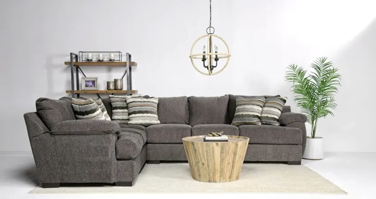 Bermuda Tux Sofa Sectional in Victory Sterling, Right Facing, Down