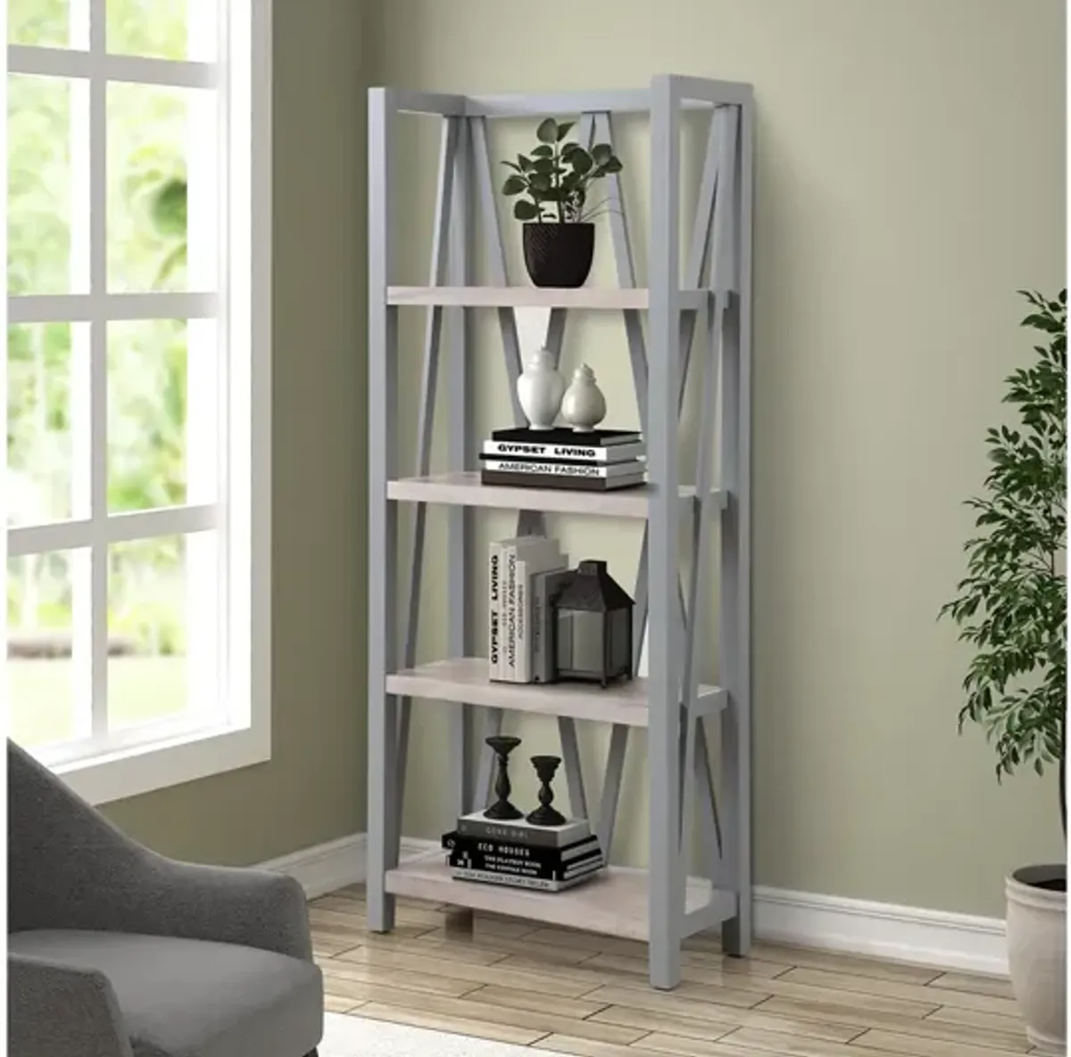 Americana Bookcase in Gray