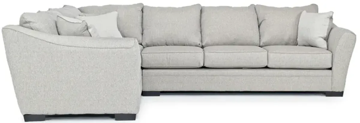 Brazil Tux Sofa Sectional in Dano Cinder, Right Facing, Gel