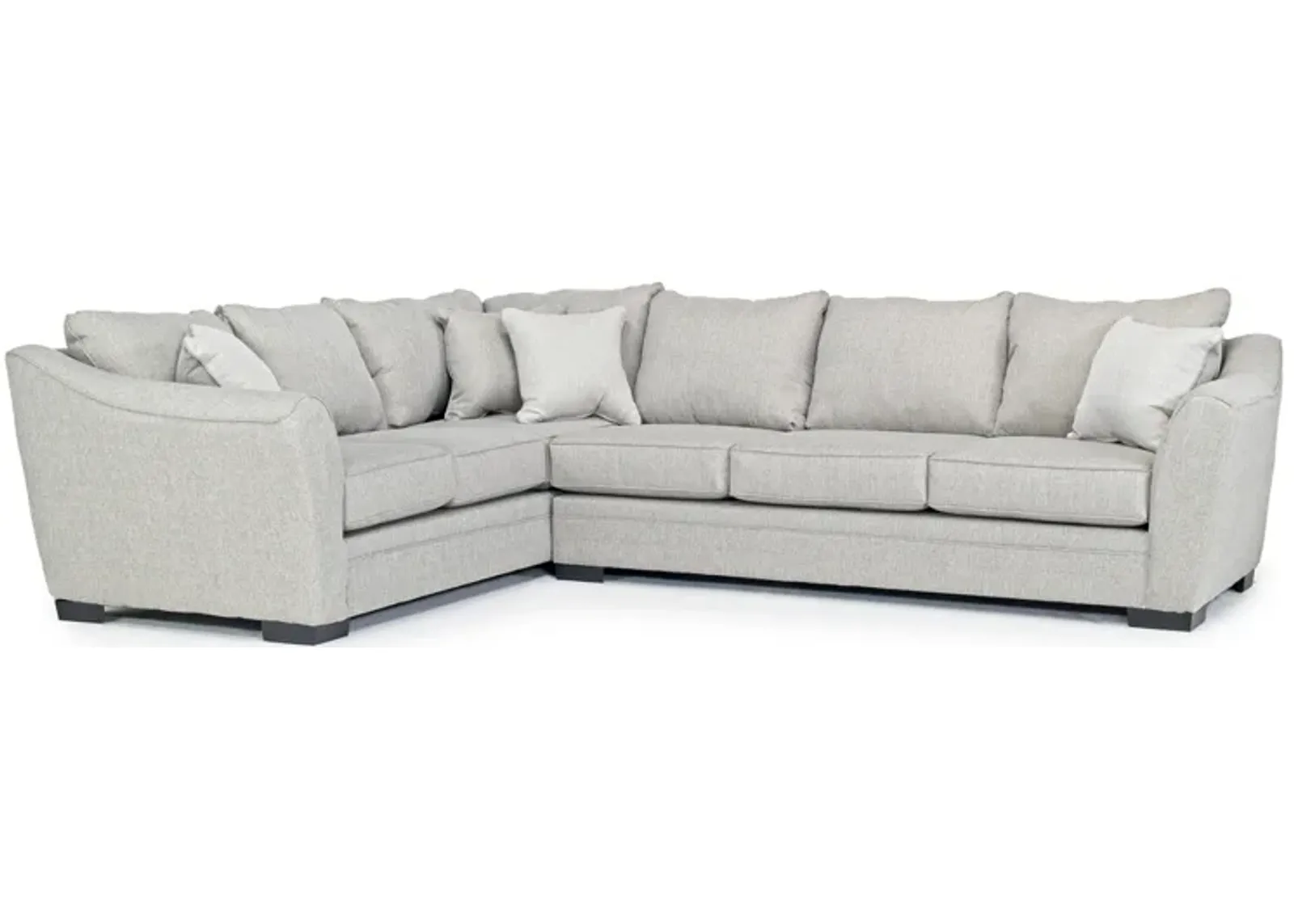 Brazil Tux Sofa Sectional in Dano Cinder, Right Facing, Gel