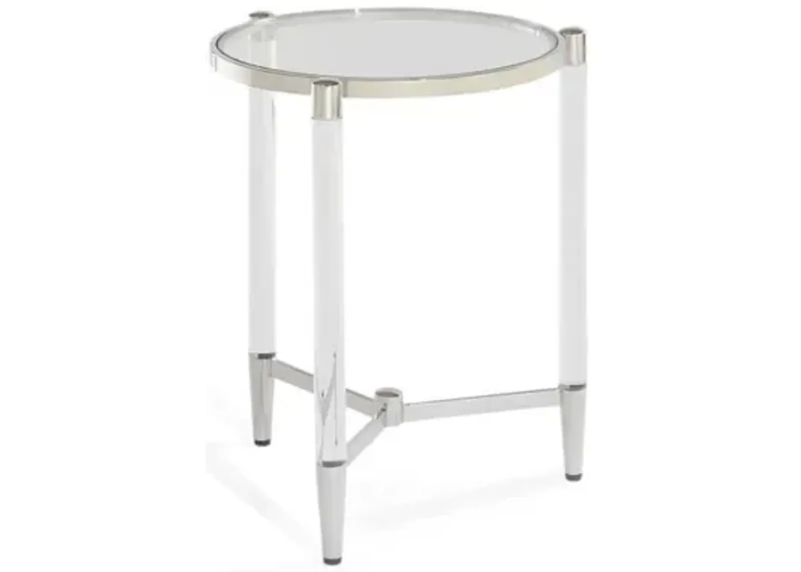 Marilyn End Table in Glass/Acrylic/Polished Stainless Steel