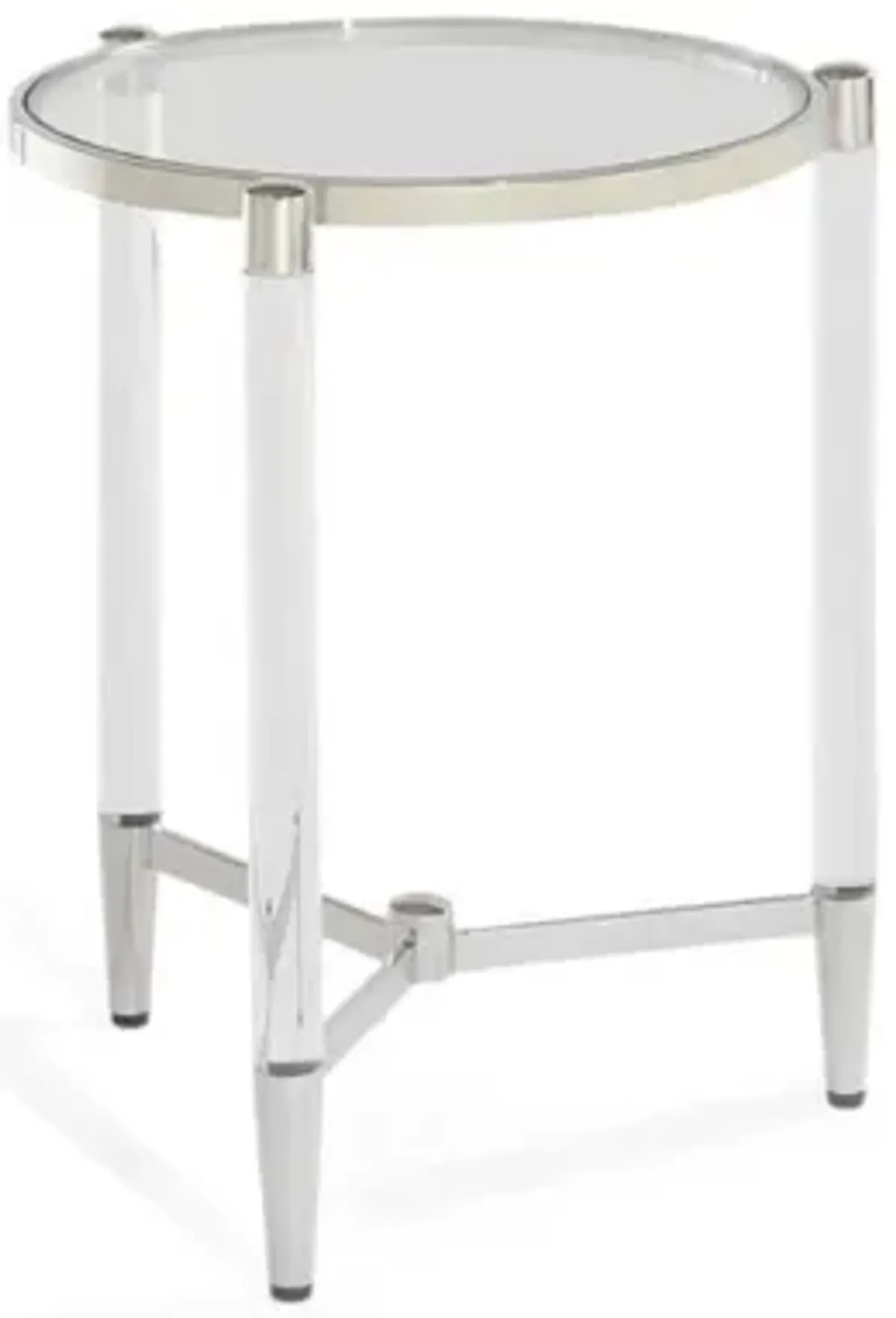 Marilyn End Table in Glass/Acrylic/Polished Stainless Steel