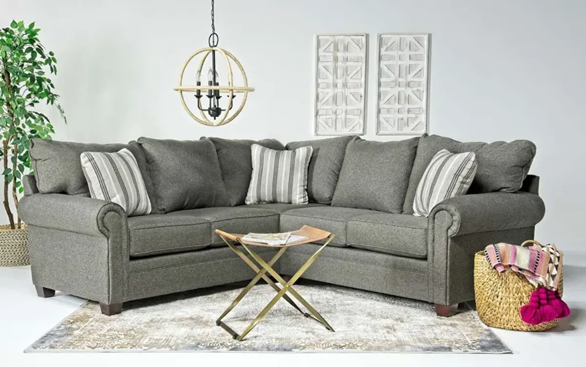 Cordoba Tux Loveseat Sectional in Splash Charcoal, Right Facing