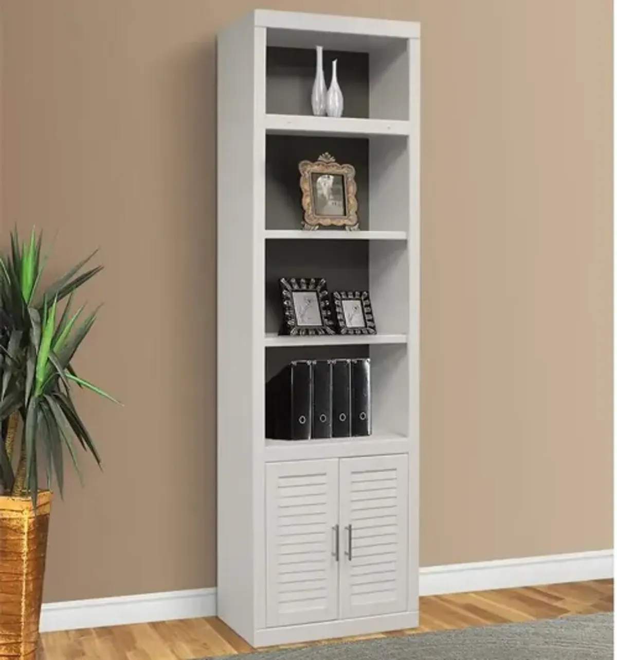 Catalina Library Wall Bookcase in White, 32 Inch