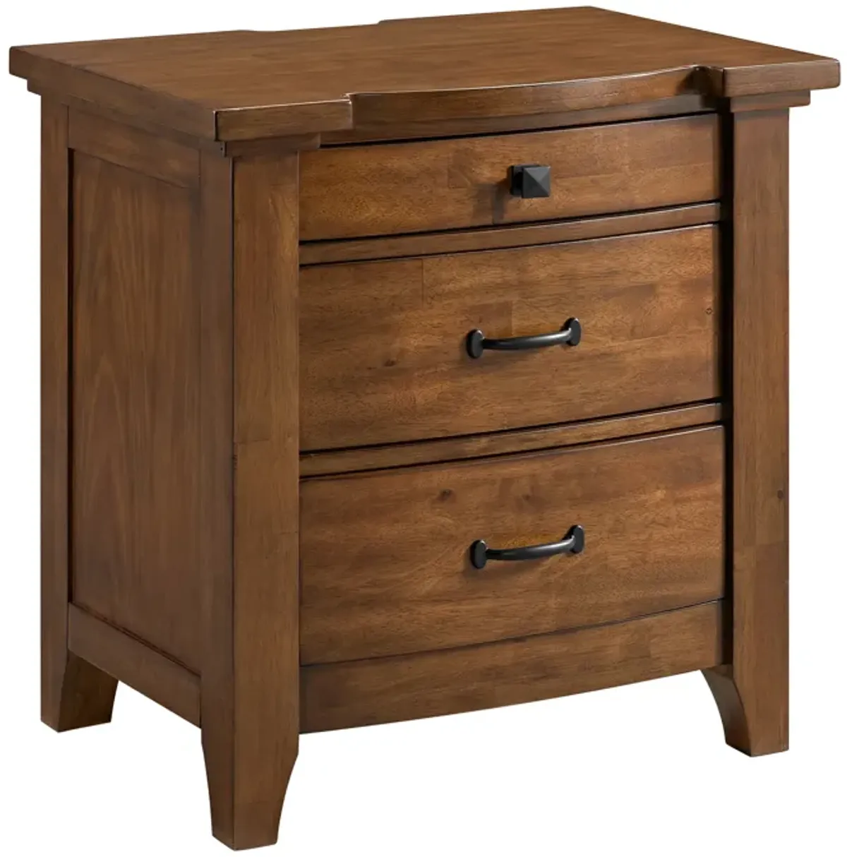 Gage 3 Drawer Nightstand in Chestnut 