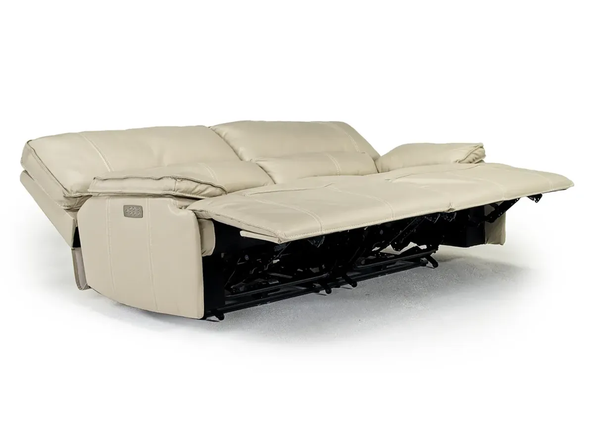 Sofia 3 Power Sofa in Cream Leather