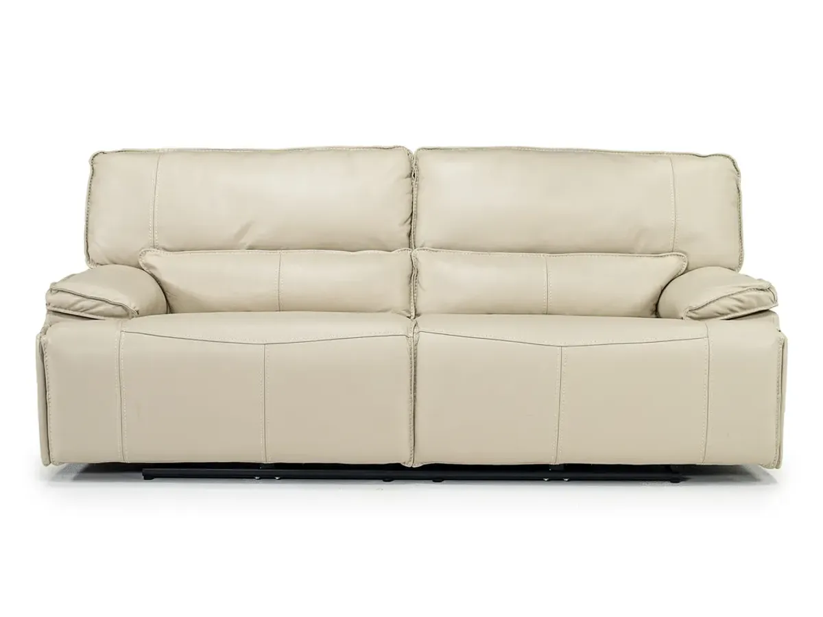 Sofia 3 Power Sofa in Cream Leather