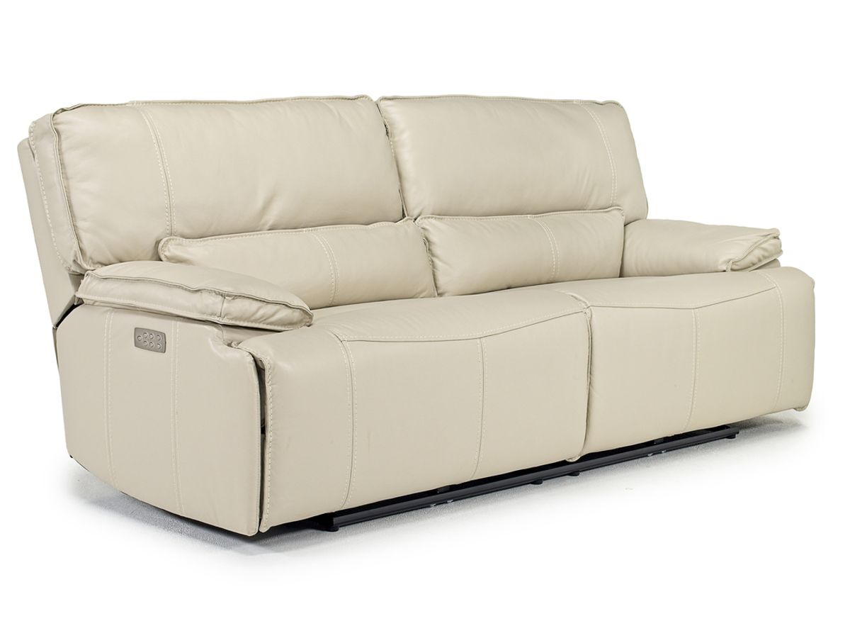 Sofia 3 Power Sofa in Cream Leather