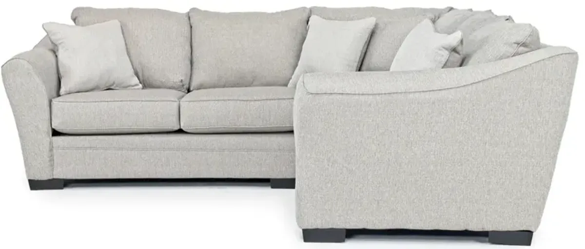 Brazil Tux Loveseat Sectional in Dano Cinder, Left Facing, Gel