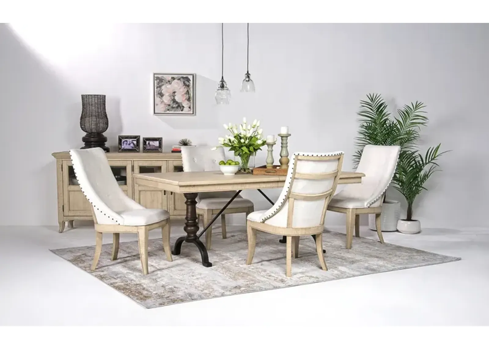 Roxy Extendable Dining Table & 4 Chairs in Vintage Taupe