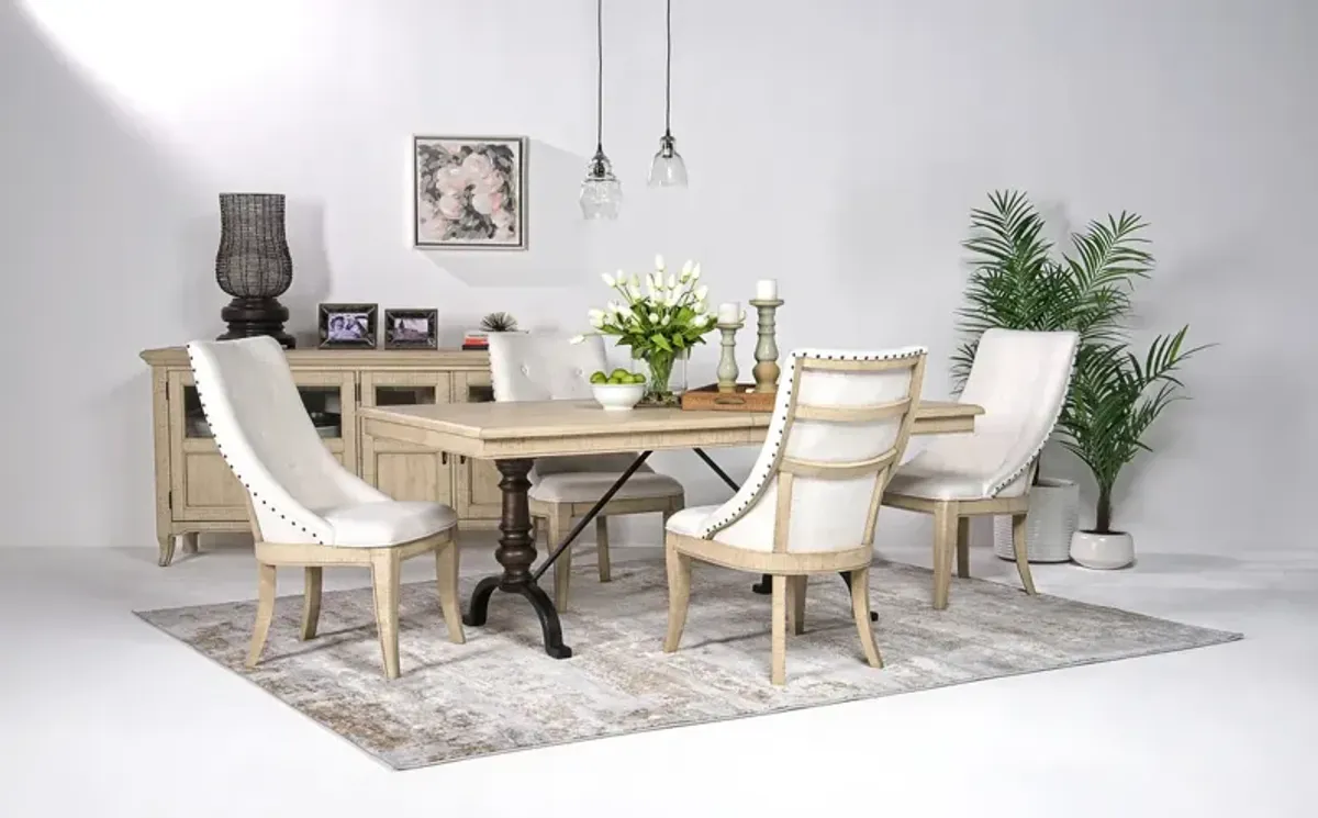 Roxy Extendable Dining Table & 4 Chairs in Vintage Taupe