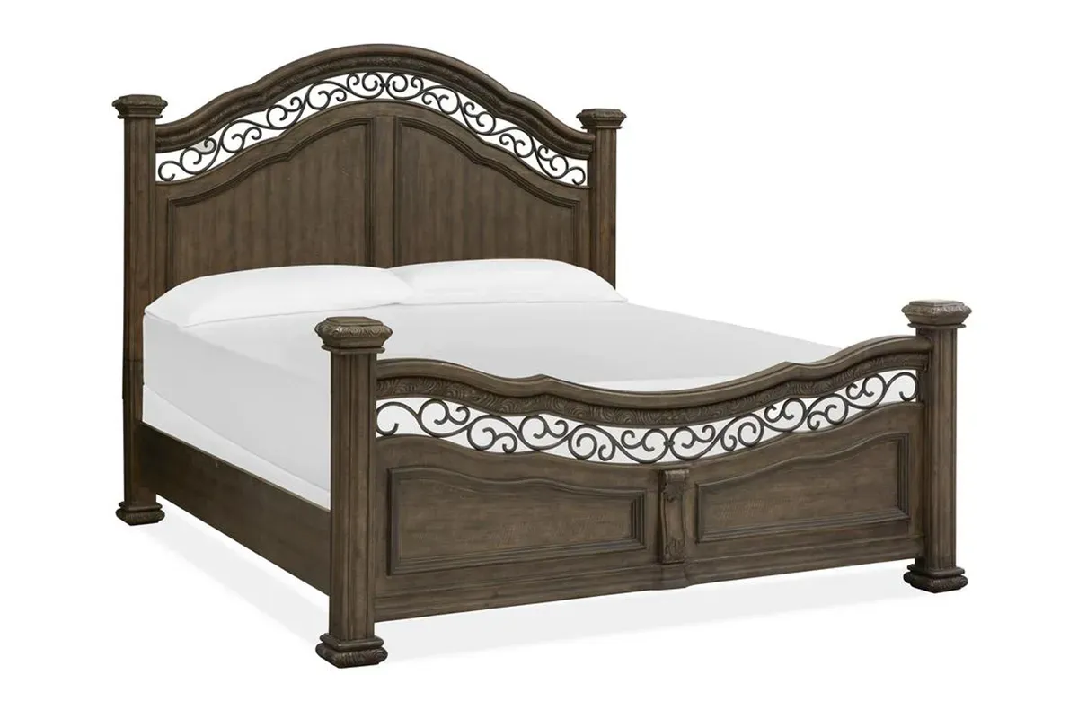 Durango Panel Bed, Dresser & Mirror in Willadeene, Eastern King