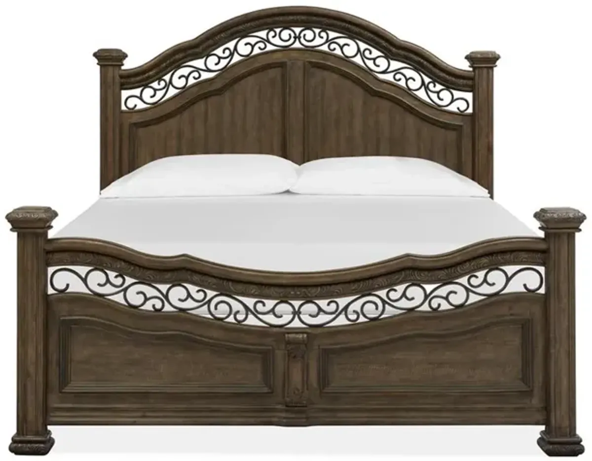 Durango Panel Bed, Dresser & Mirror in Willadeene, Eastern King