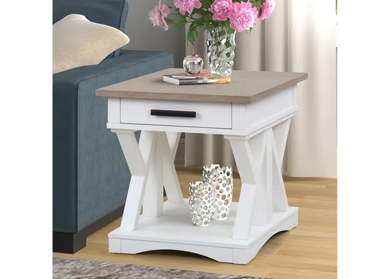 Americana End Table in White