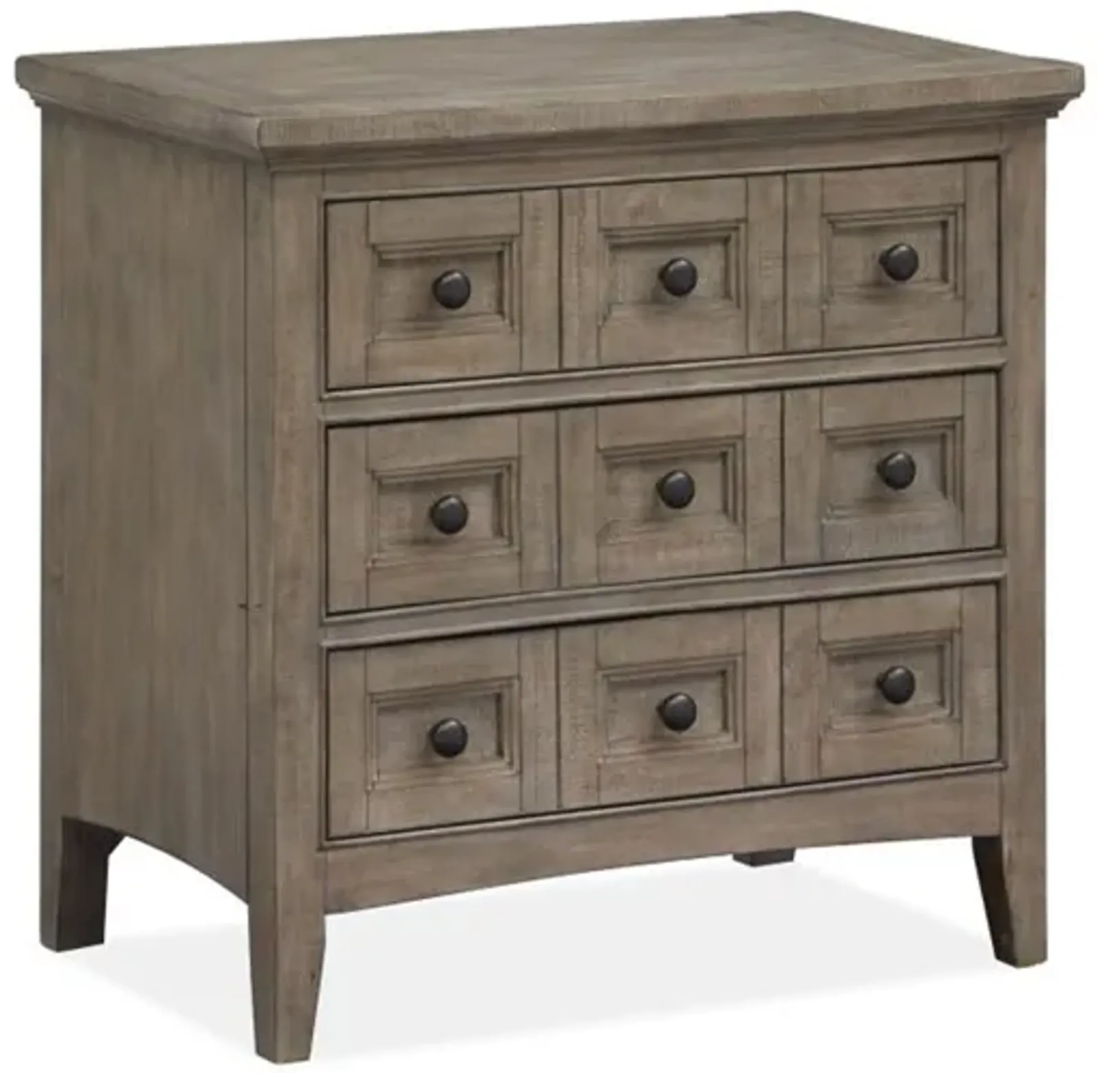 Bay Creek 3 Drawer Nightstand in Light Gray