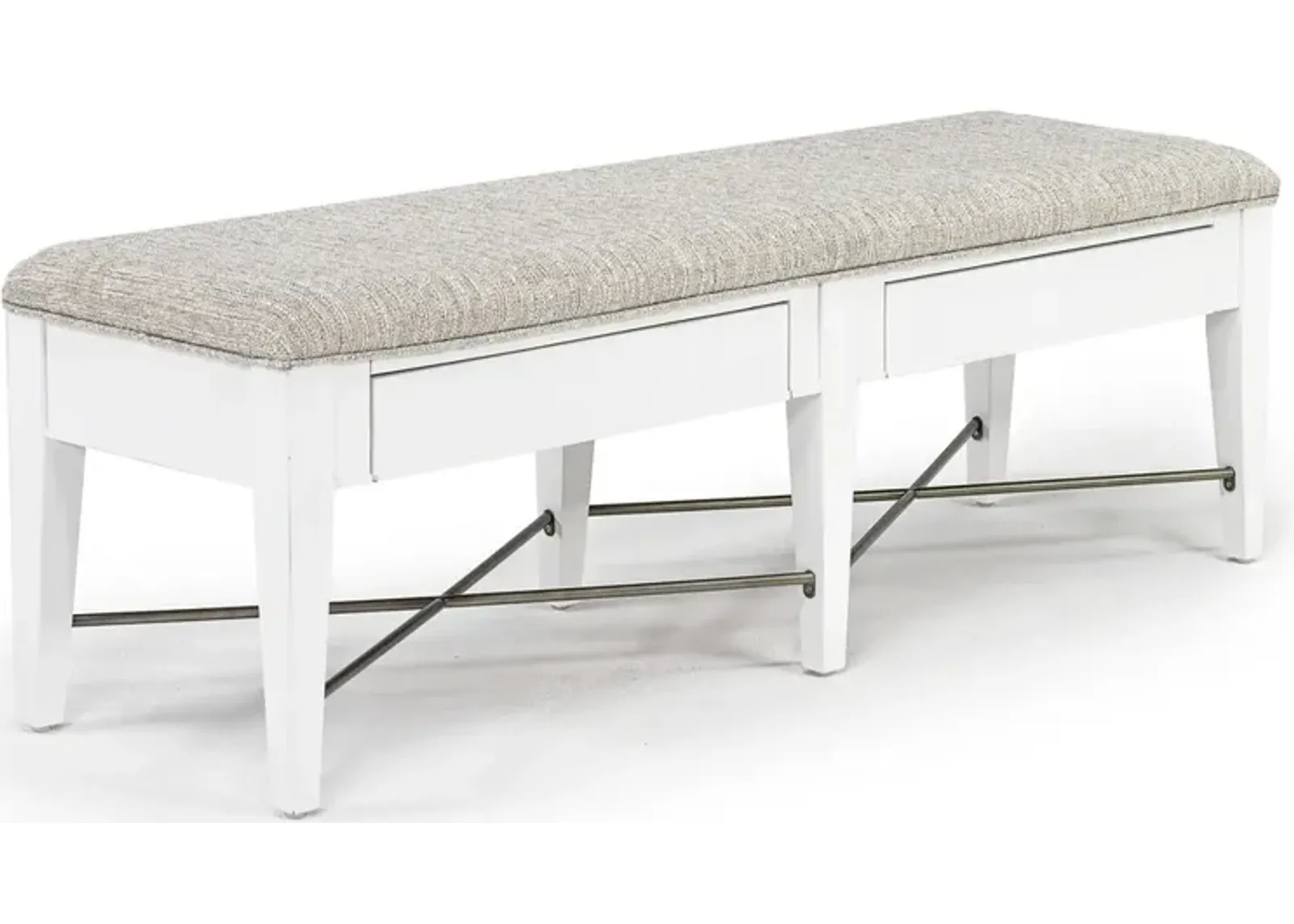 Bay Creek Upholstered Bench w/ Storage in Chalk White