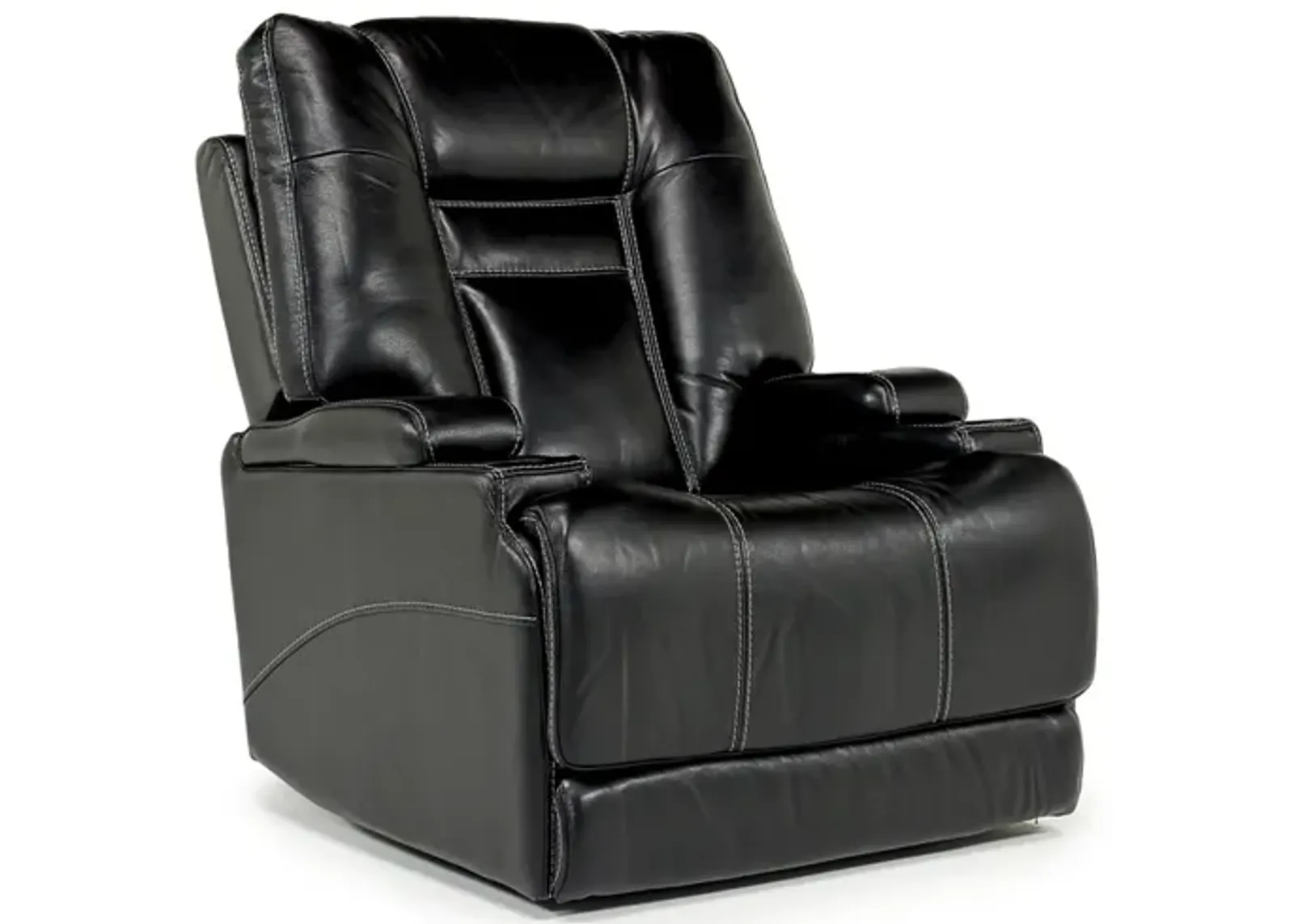 STT 3 Power Recliner w/ Wireless Charger in Onyx Leather