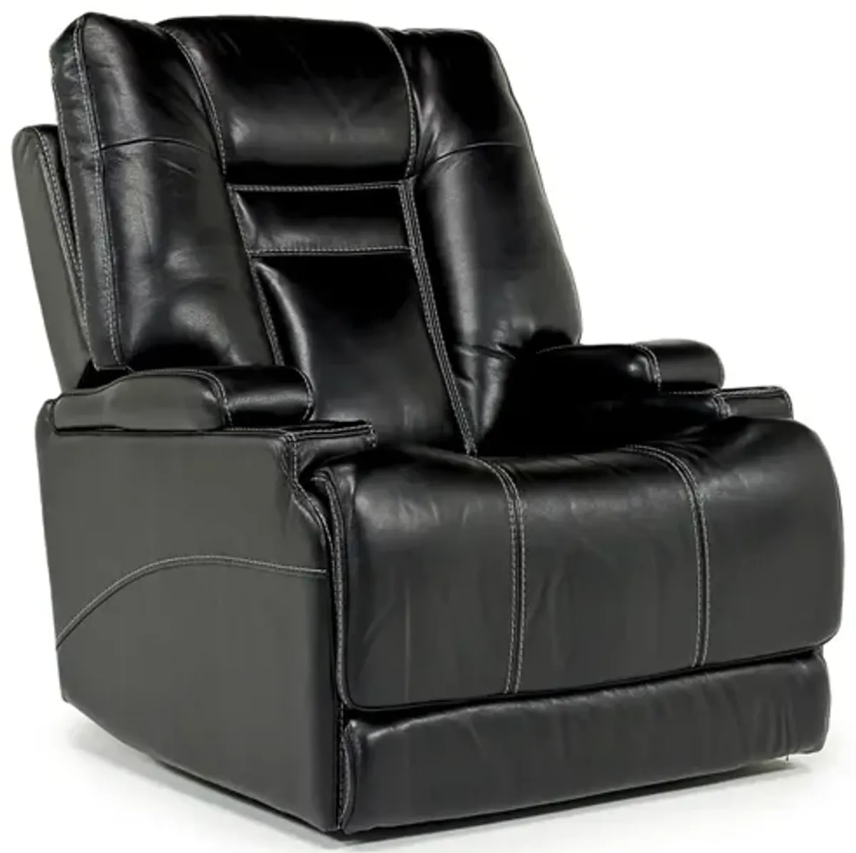 STT 3 Power Recliner w/ Wireless Charger in Onyx Leather