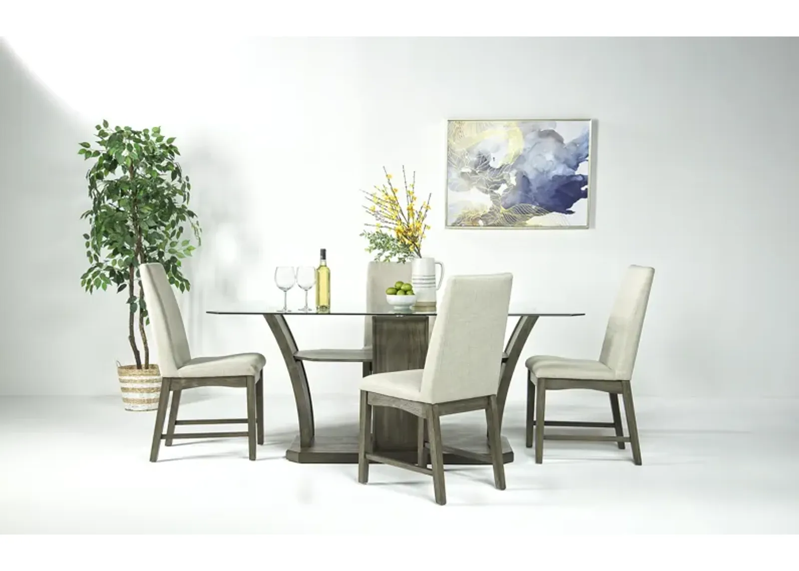 Dapper Dining Table & 4 Chairs in Gray