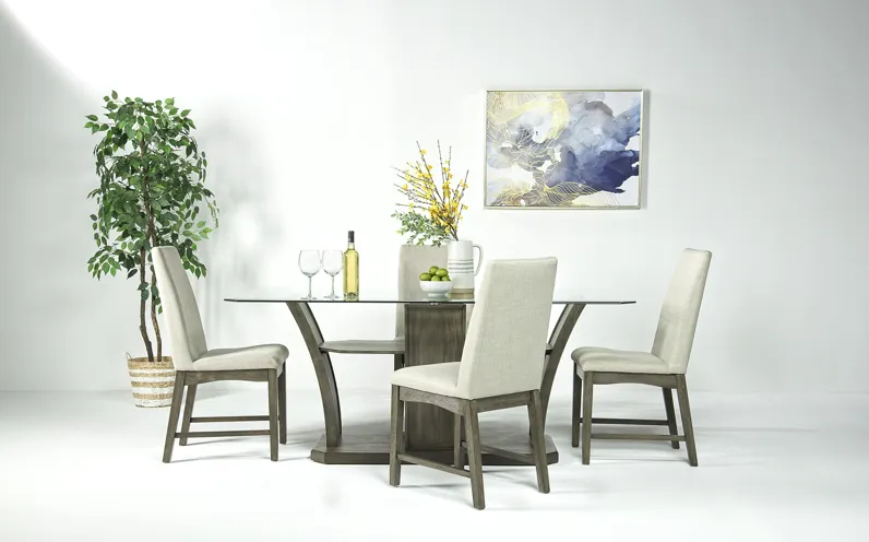 Dapper Dining Table & 4 Chairs in Gray