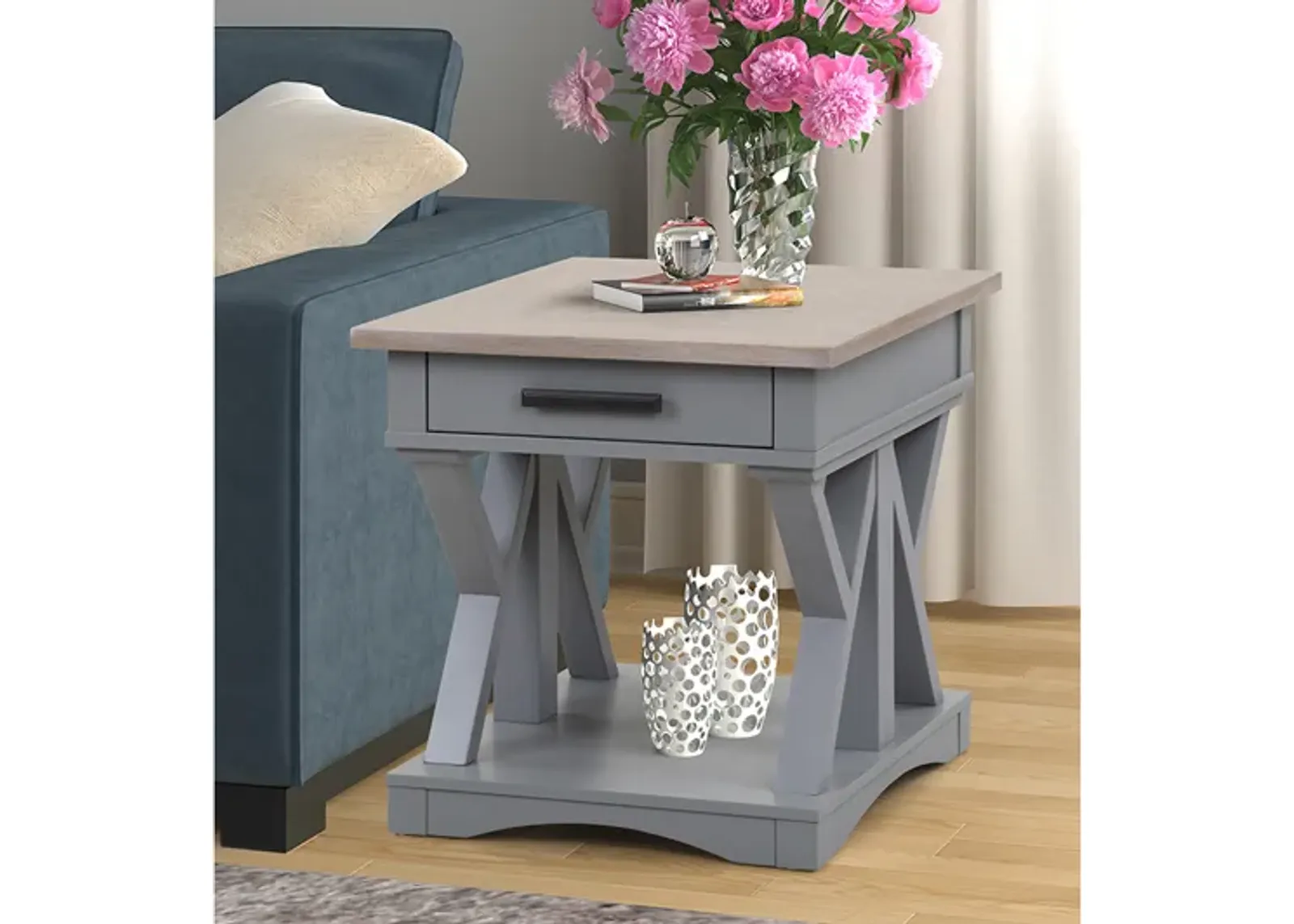 Americana End Table in Gray