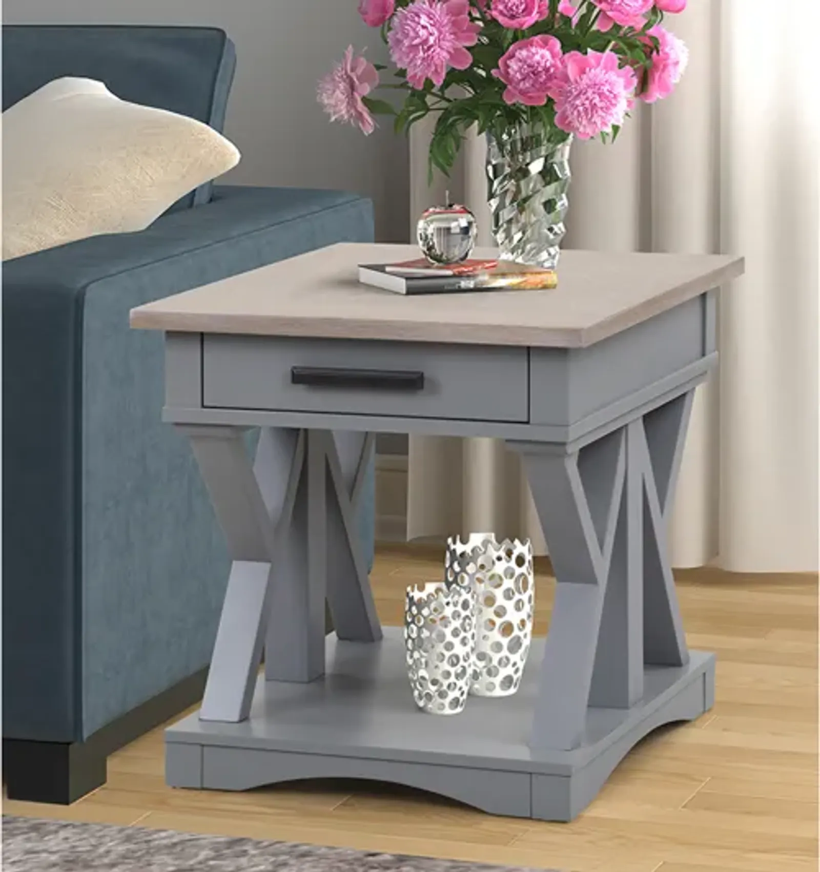 Americana End Table in Gray