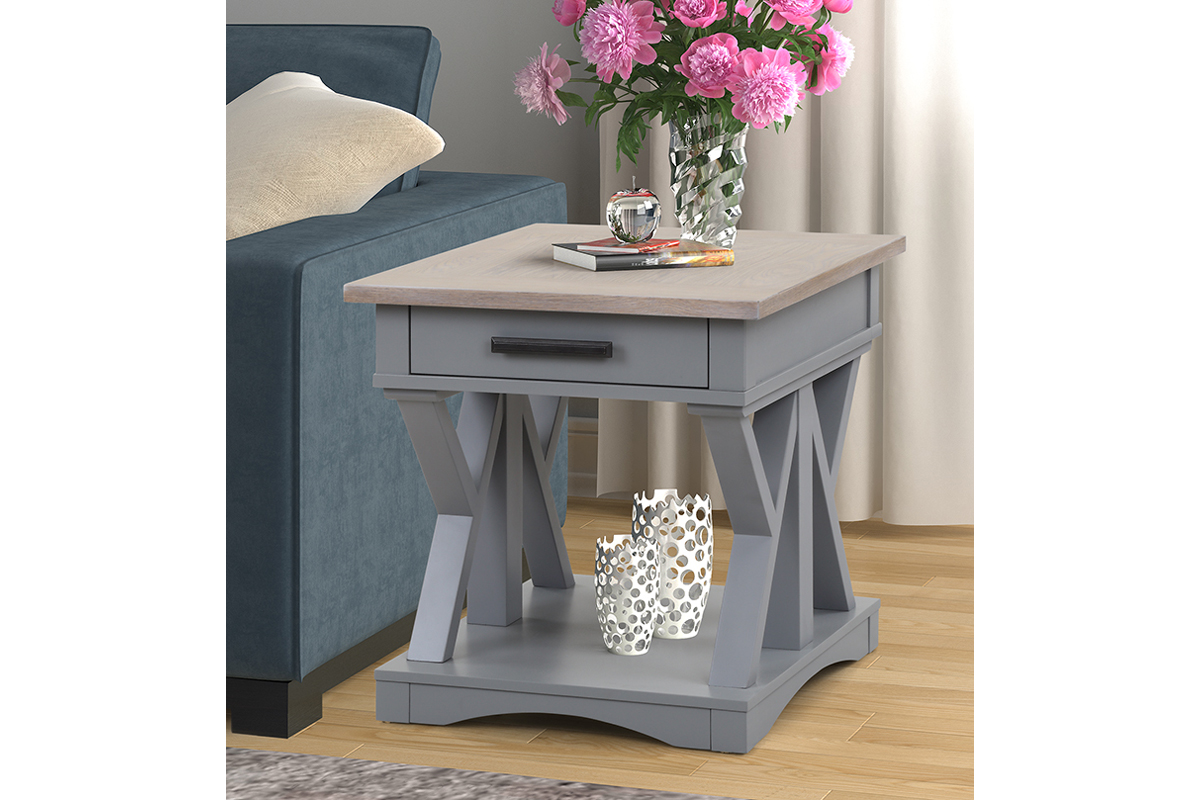 Americana End Table in Gray